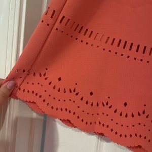 Loft scalloped hem a-line skirt with cut outs